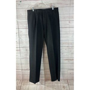 George Men's Premium Comfort Waist Black Dress Pant Size 32X30 Pleated front